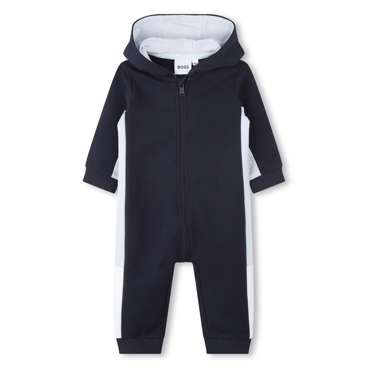 男婴藏青色棉连体衣