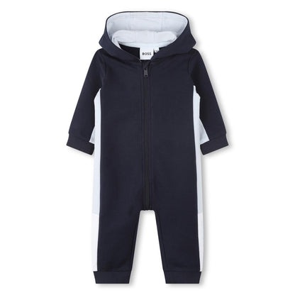 男婴藏青色棉连体衣