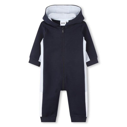 男婴藏青色棉连体衣