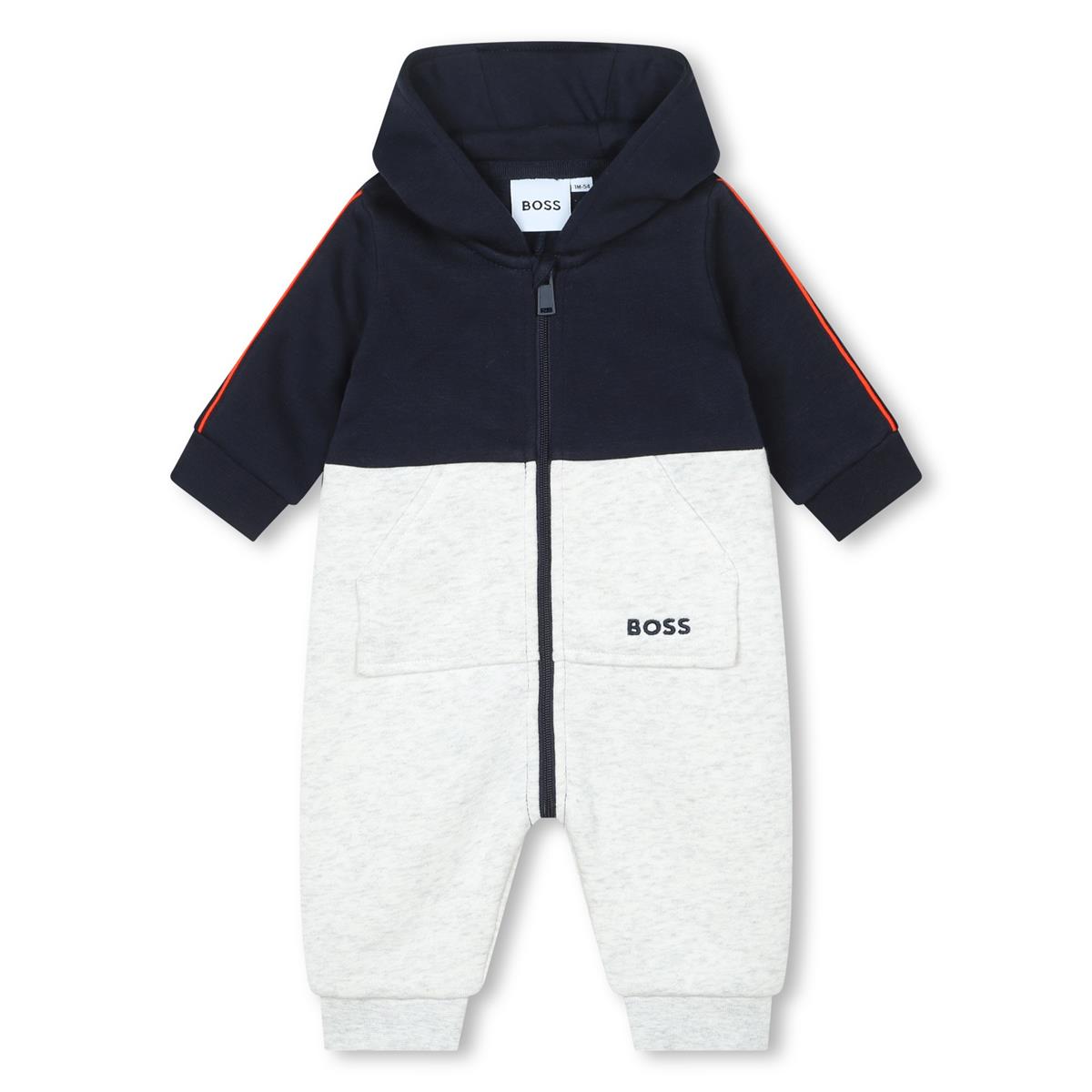 男婴藏青色棉连体衣