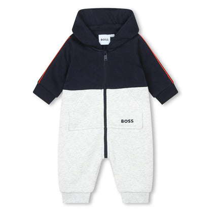 男婴藏青色棉连体衣