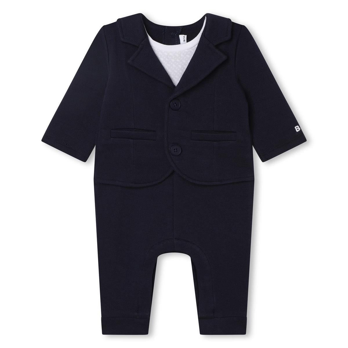 男婴藏青色棉连体衣