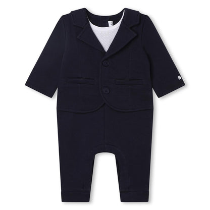 男婴藏青色棉连体衣
