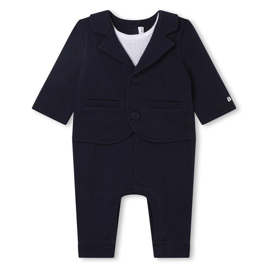 男婴藏青色棉连体衣