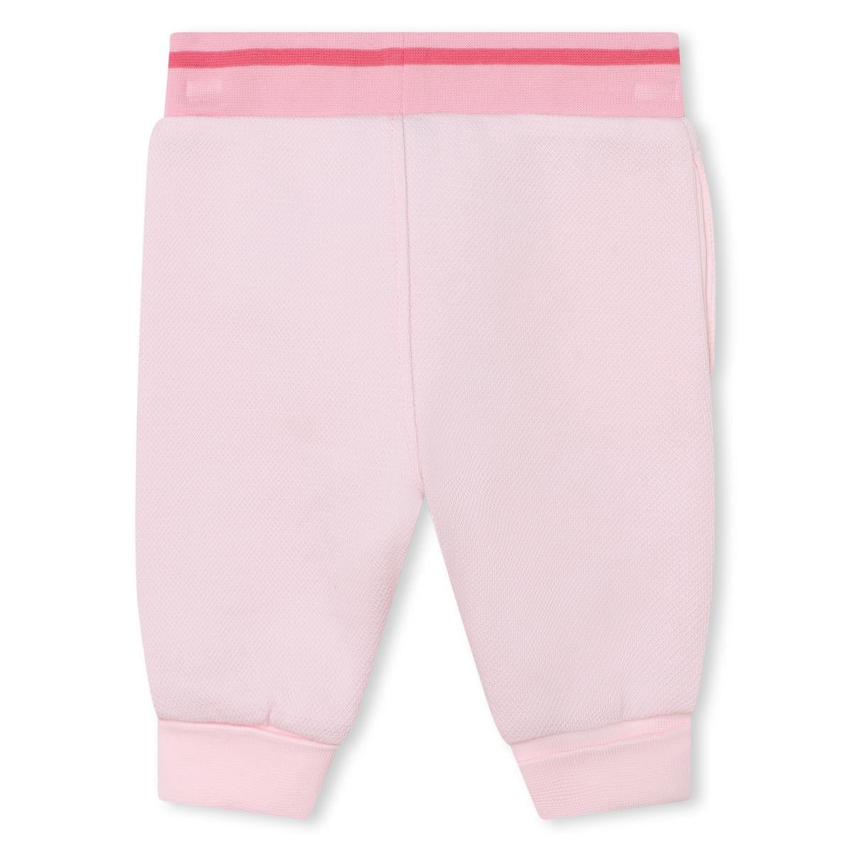 女婴粉色Logo棉长裤