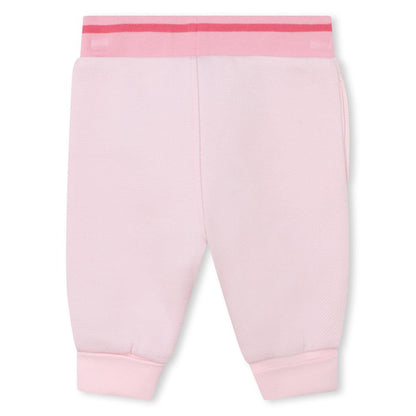 女婴粉色Logo棉长裤