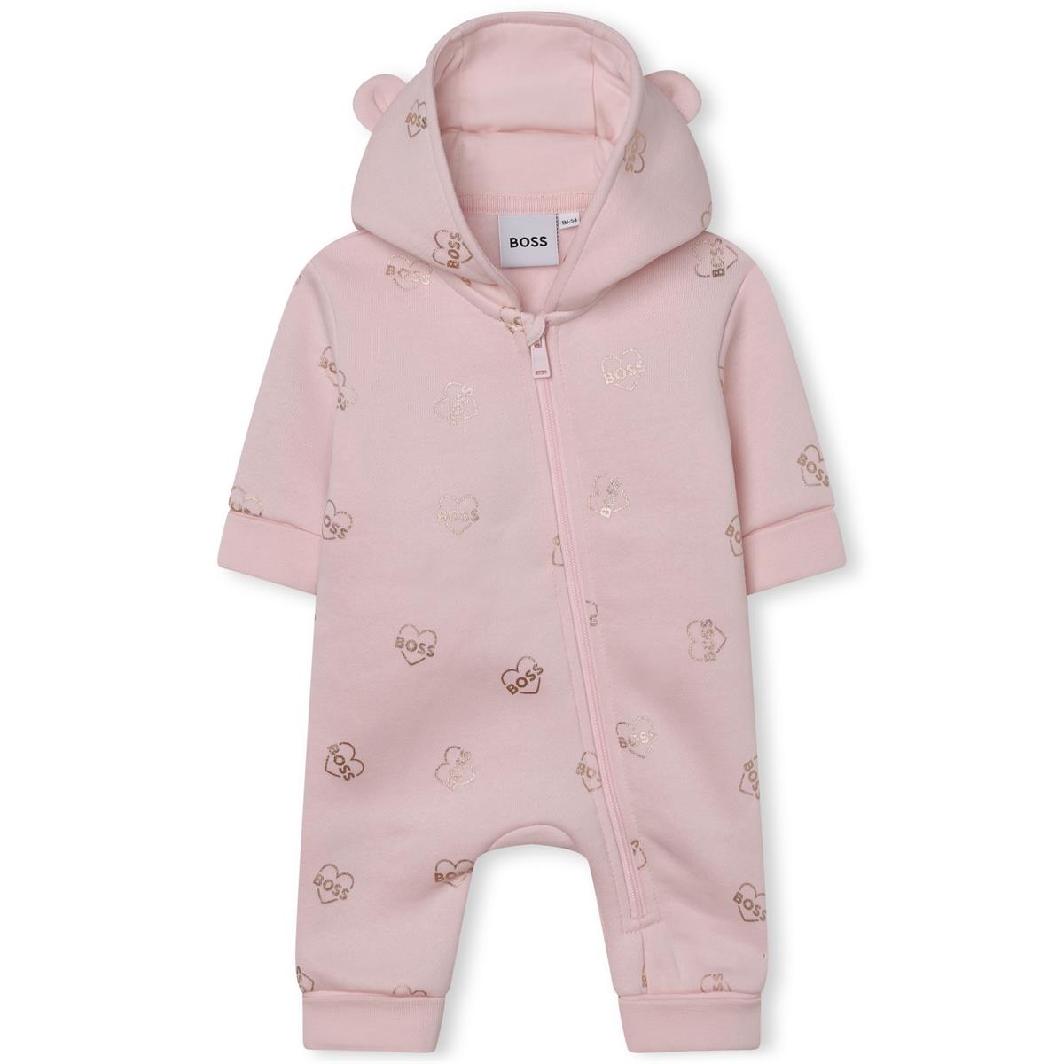 女婴粉色棉连体衣