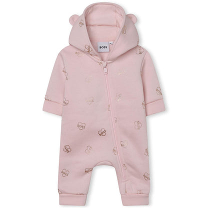 女婴粉色棉连体衣