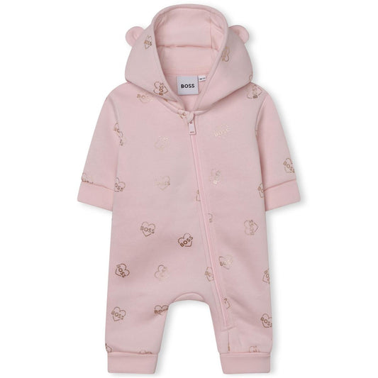 女婴粉色棉连体衣