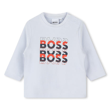 男婴浅蓝色Logo棉T恤