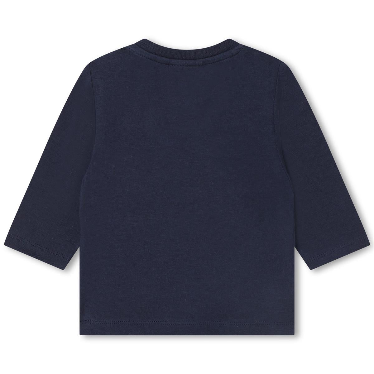 男婴藏青色Logo棉T恤