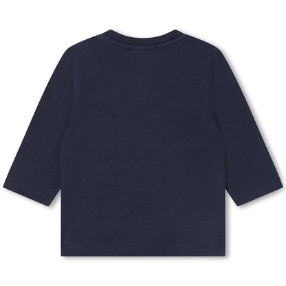 男婴藏青色Logo棉T恤