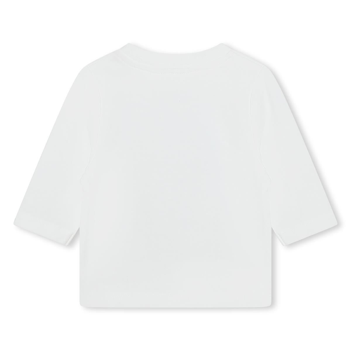 男婴白色印花棉T恤