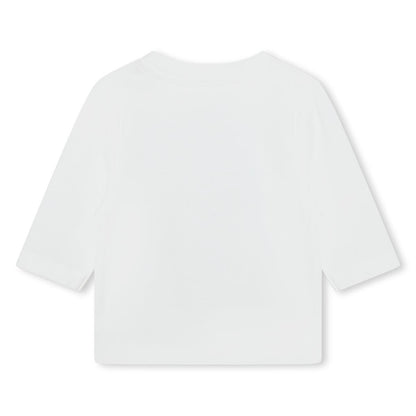 男婴白色印花棉T恤