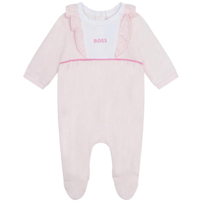 女婴粉色连体衣