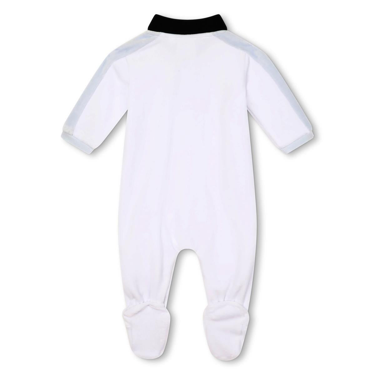 男婴白色棉连体衣