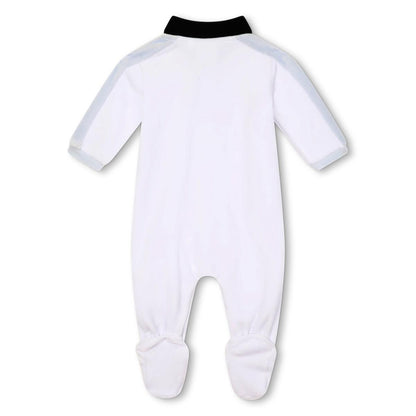 男婴白色棉连体衣
