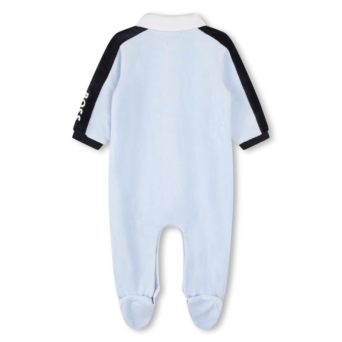 男婴浅蓝色棉连体衣