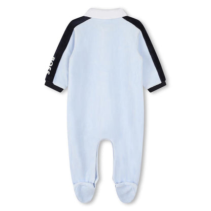 男婴浅蓝色棉连体衣
