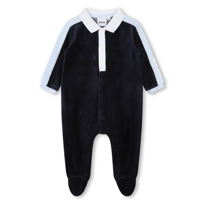 男婴藏青色棉连体衣