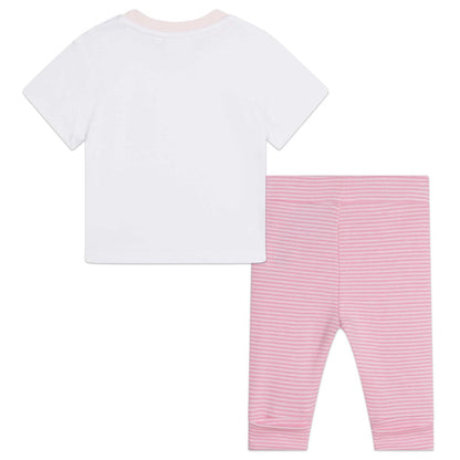 女婴粉色棉套装