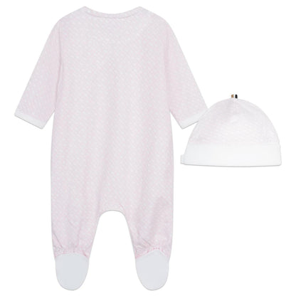 女婴粉色棉连体衣