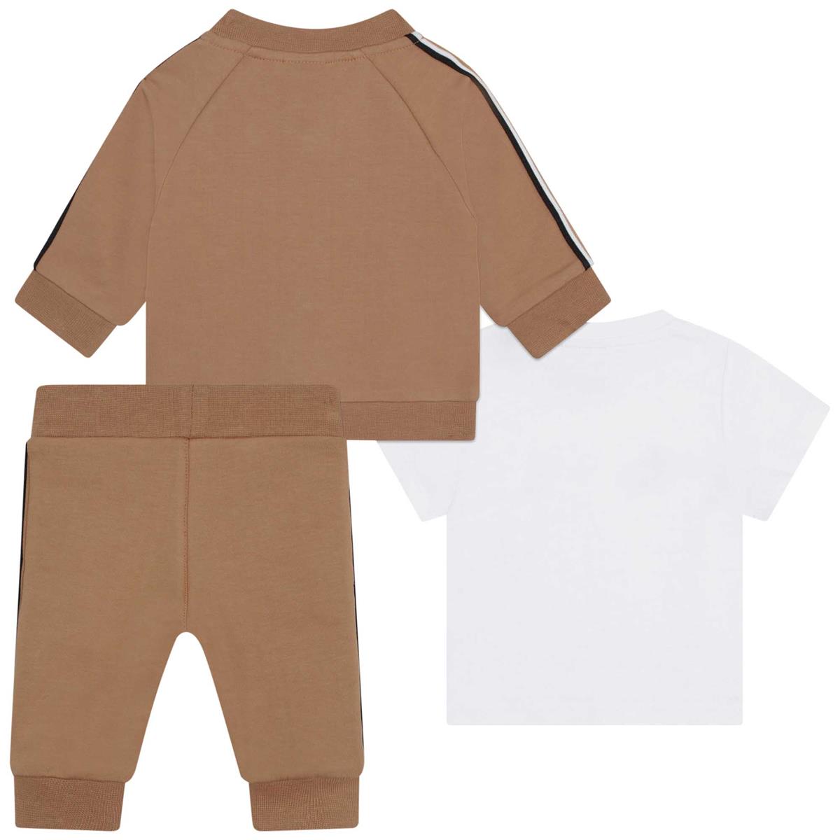 男婴驼色棉套装