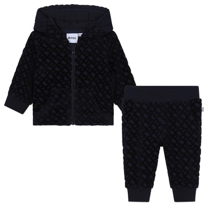 男婴深蓝色棉套装