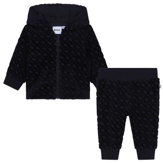 男婴深蓝色棉套装