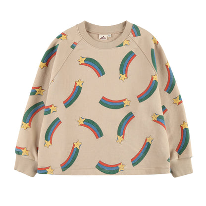 儿童米色星星印花棉卫衣