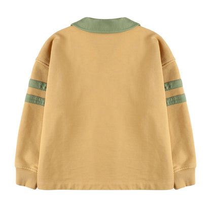 儿童驼色印花棉卫衣