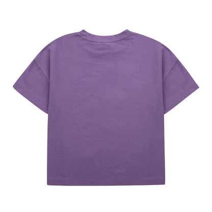 儿童紫色印花棉T恤