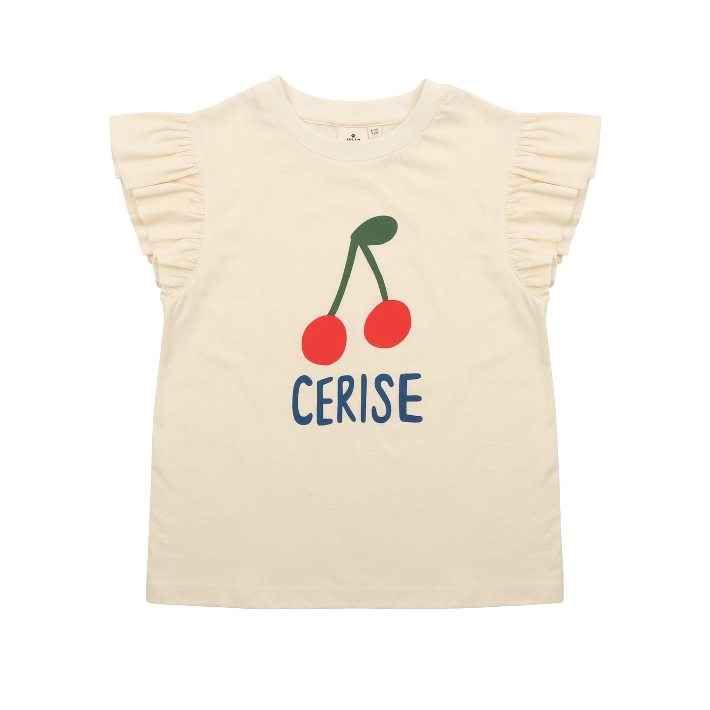 女童白色印花棉T恤