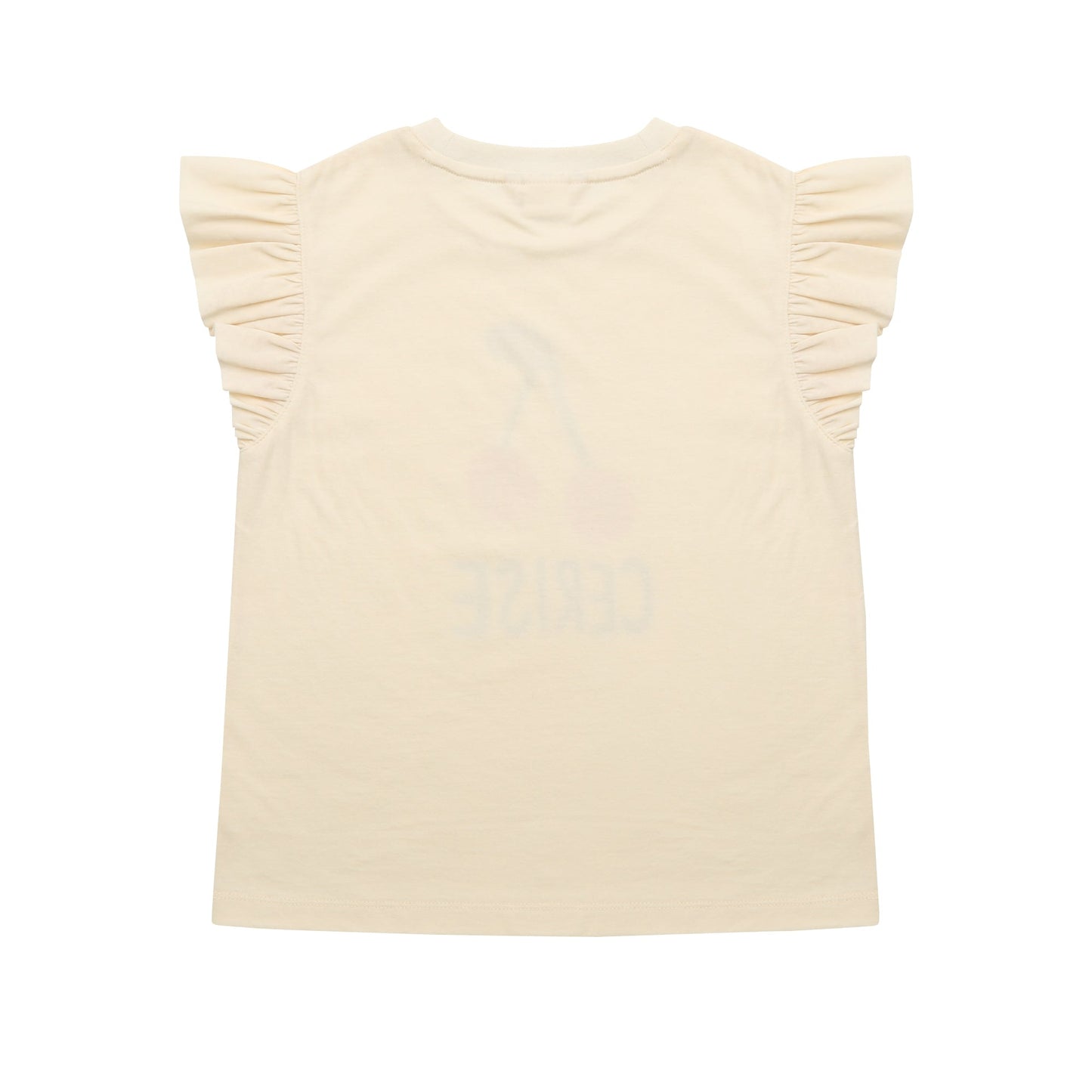 女童白色印花棉T恤