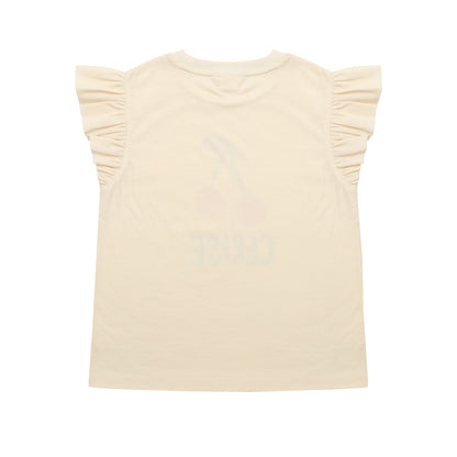 女童白色印花棉T恤