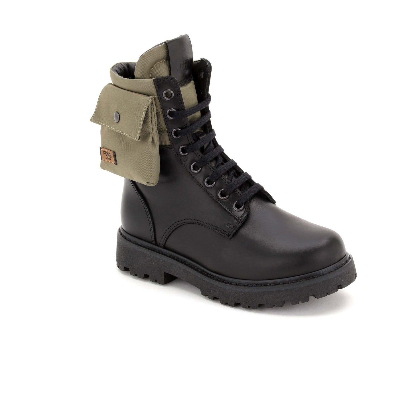 儿童黑色皮革短靴