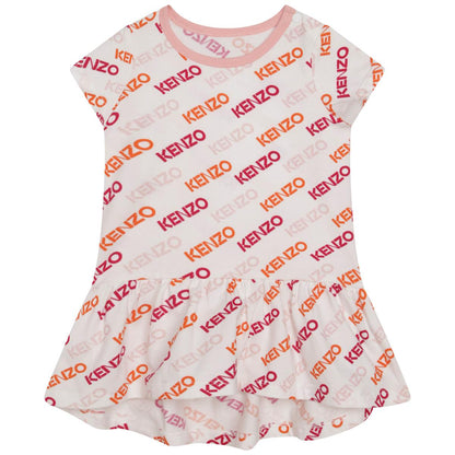 女婴白色Logo连衣裙