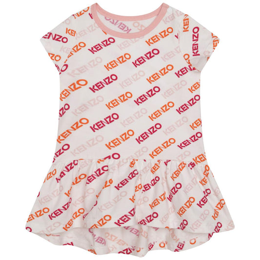 女婴白色Logo连衣裙