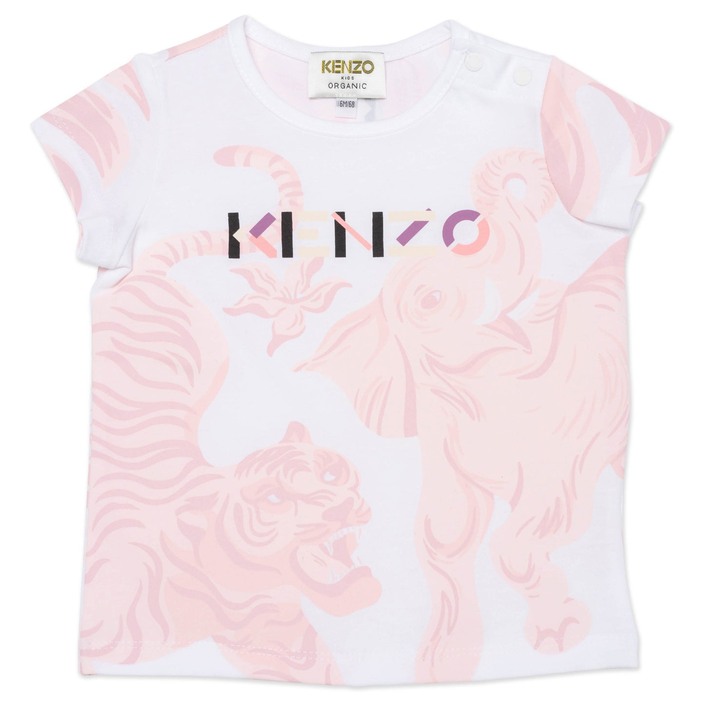 女婴白色Logo棉T恤