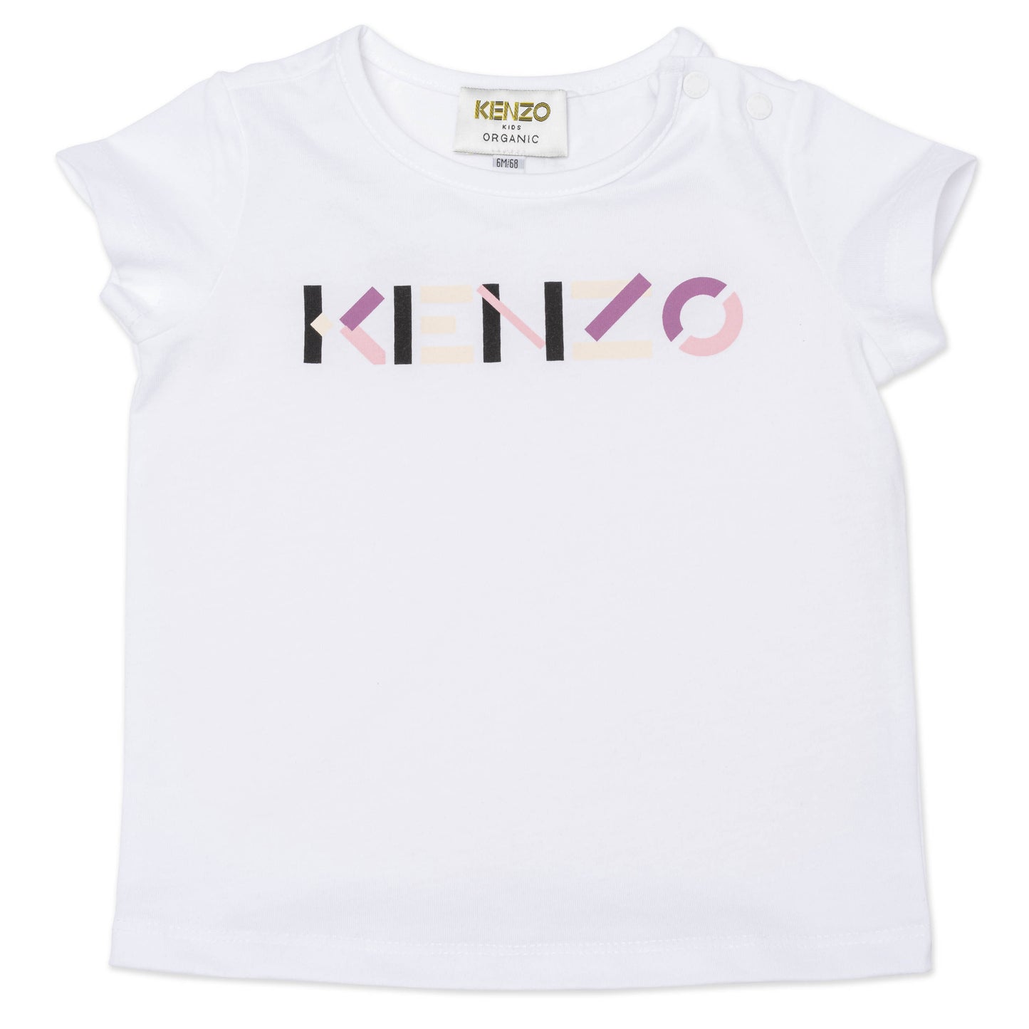Baby Girls White Logo Cotton T-Shirt