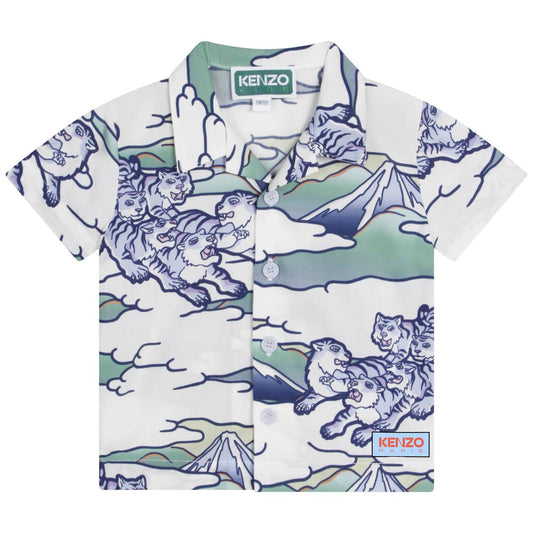 男婴白色印花衬衫