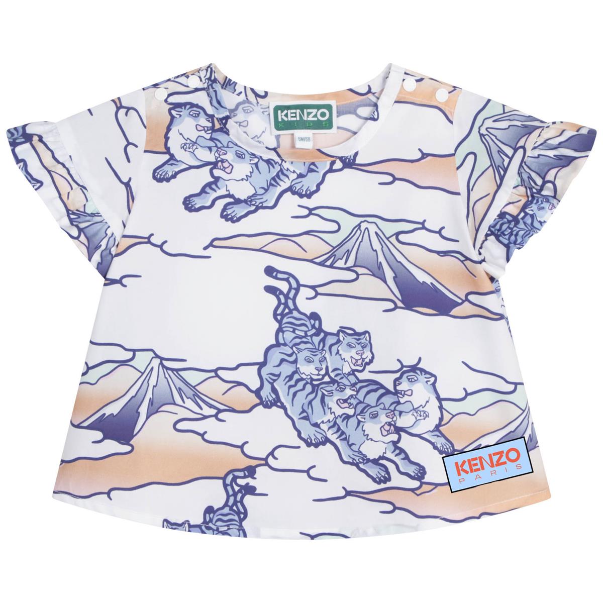 女婴白色印花T恤