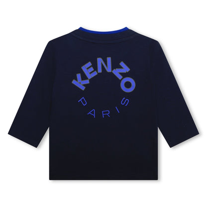 男婴藏青色Logo棉T恤