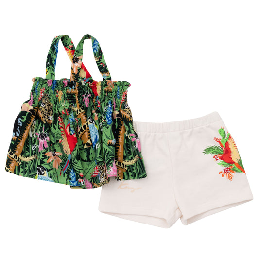 婴儿绿色印花套装