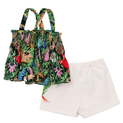 婴儿绿色印花套装