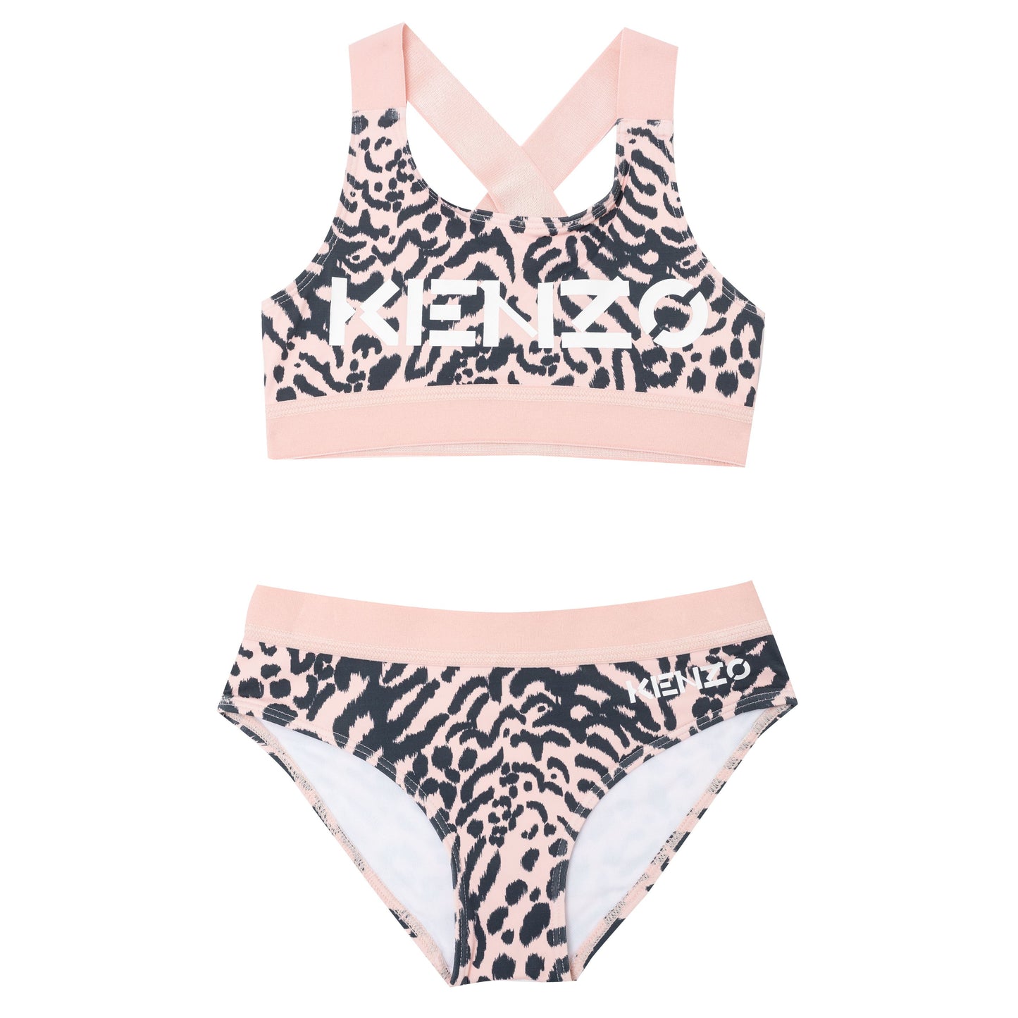 女童黑色Logo泳装