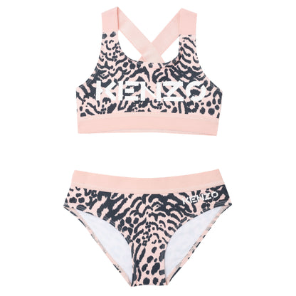 女童黑色Logo泳装