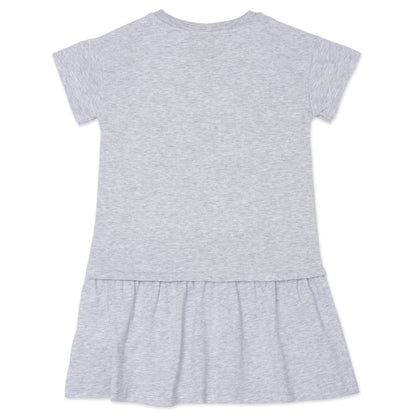 Girls Grey Elephant Cotton Dress