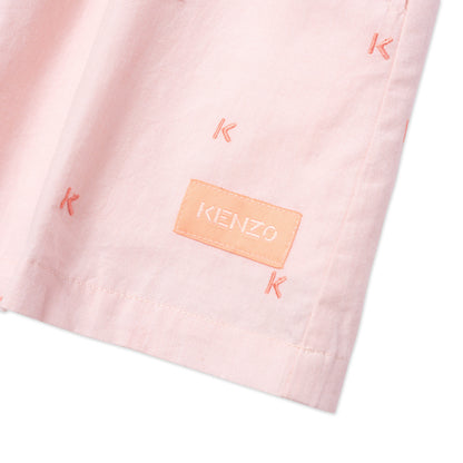 Girls Pink Logo Cotton Dress