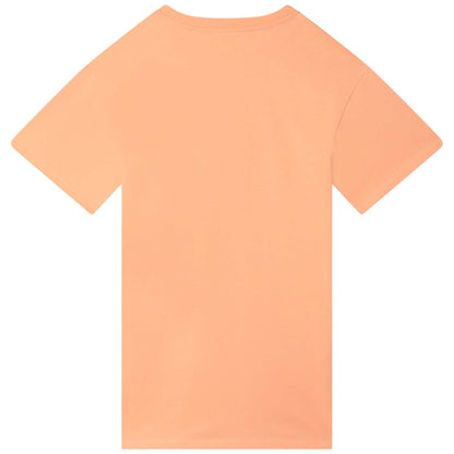 女童橙色Logo棉连衣裙